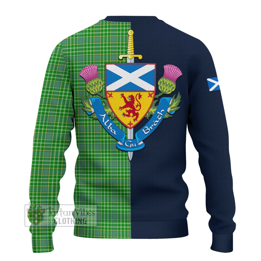 Currie Tartan Ugly Sweater Alba with Scottish Lion Royal Arm Half Style - Tartan Vibes Clothing