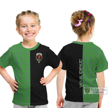 Currie Tartan Kid T-Shirt with Family Crest and Half Of Me Style - Tartan Vibes Clothing