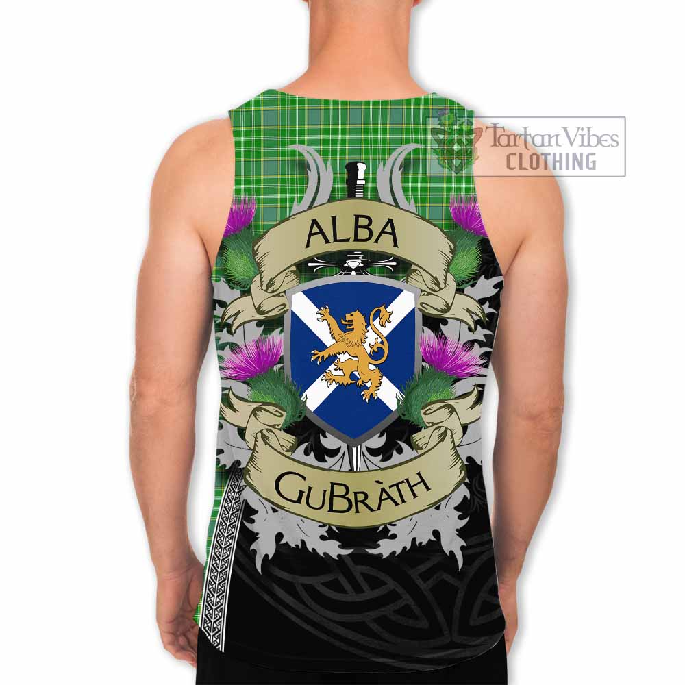 Currie Tartan Family Crest Men's Tank Top Lion Rampant Royal Thistle Shield Celtic Inspired - Tartan Vibes Clothing