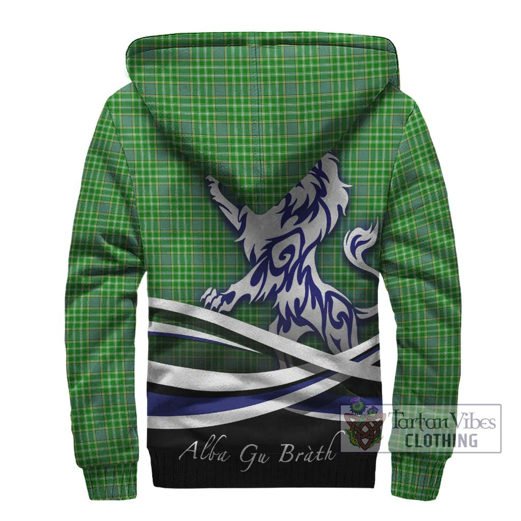 Currie Tartan Sherpa Hoodie with Alba Gu Brath Regal Lion Emblem - Tartan Vibes Clothing
