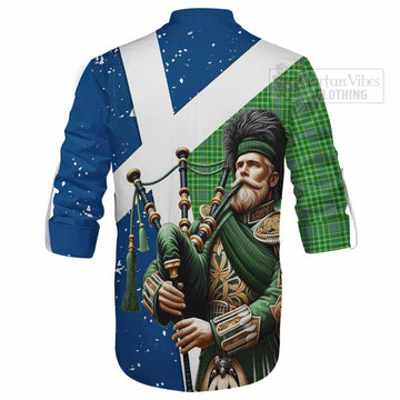 Currie Tartan Ghillie Kilt Shirt with Family Crest Scottish Bagpiper Vibes - Tartan Vibes Clothing