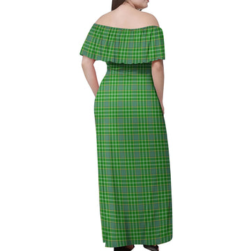 Currie Tartan Off Shoulder Long Dress - Tartan Vibes Clothing