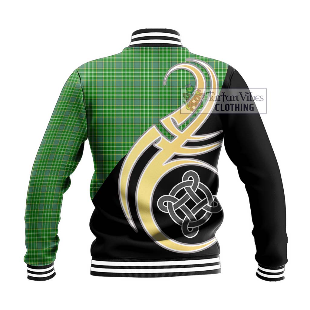 Currie Tartan Baseball Jacket with Family Crest and Celtic Symbol Style - Tartan Vibes Clothing