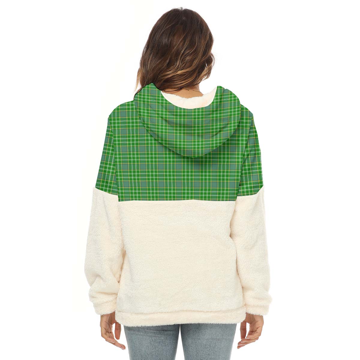 Currie Tartan Half Style Women's Borg Fleece Hoodie with Half Zip - Tartan Vibes Clothing