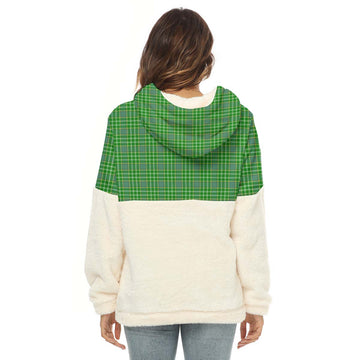 Currie Tartan Half Style Women's Borg Fleece Hoodie with Half Zip - Tartan Vibes Clothing