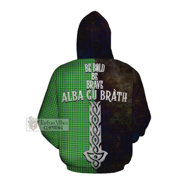 Tartan Vibes Clothing Currie Tartan Family Crest Cotton Hoodie Alba Gu Brath Be Brave Lion Ancient Style
