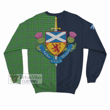 Currie Tartan Sweatshirt Alba with Scottish Lion Royal Arm Half Style - Tartan Vibes Clothing