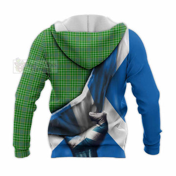 Currie Tartan Knitted Hoodie with Family Crest Scotland Patriotic Style - Tartan Vibes Clothing