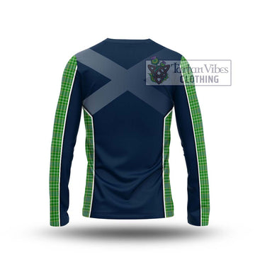 Currie Tartan Long Sleeve T-Shirt with Family Crest and Lion Rampant Vibes Sport Style - Tartan Vibes Clothing