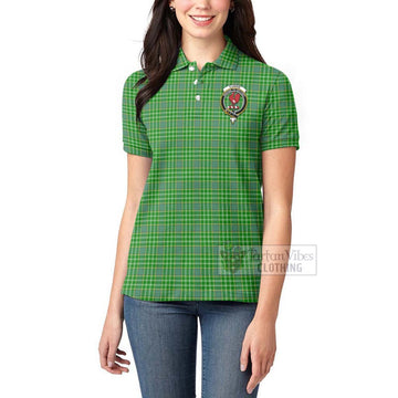Currie Tartan Women's Polo Shirt with Family Crest and Bearded Skull Holding Bottles of Whiskey - Tartan Vibes Clothing