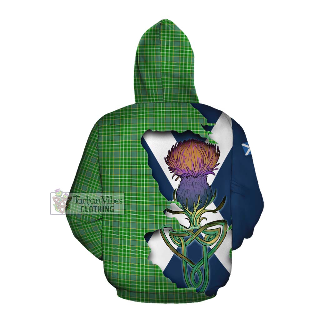 Currie Tartan Family Crest Cotton Hoodie Scottish Thistle Celtic Inspired Pullover Hoodie - Tartan Vibes Clothing