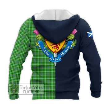 Currie Tartan Knitted Hoodie Alba with Scottish Lion Royal Arm Half Style - Tartan Vibes Clothing