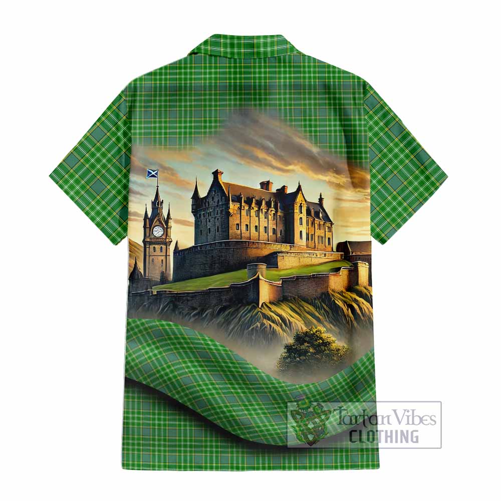 Currie Tartan Family Crest Hawaiian Shirt with Scottish Ancient Castle Style - Tartan Vibes Clothing
