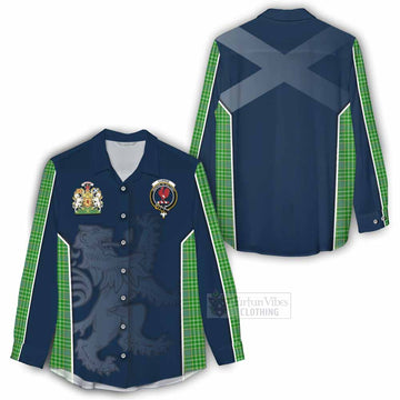 Currie Tartan Women's Casual Shirt with Family Crest and Lion Rampant Vibes Sport Style - Tartan Vibes Clothing