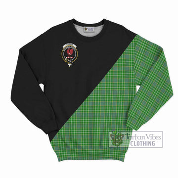 Currie Tartan Sweatshirt with Family Crest and Military Logo Style - Tartan Vibes Clothing