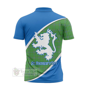Currie Family Crest Tartan Zipper Polo Shirt Celebrate Saint Andrew's Day in Style - Tartan Vibes Clothing