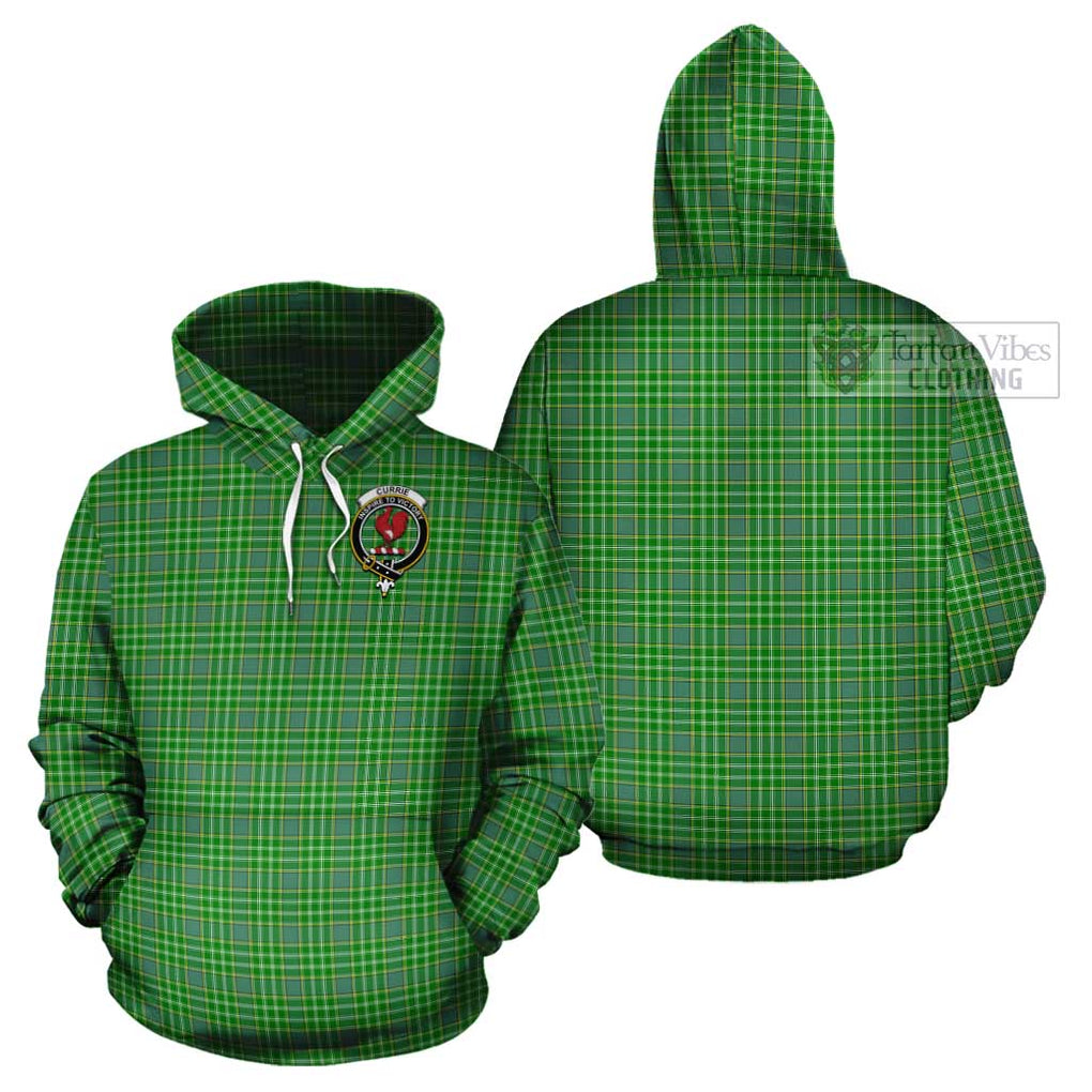 Currie Tartan Cotton Hoodie with Family Crest - Tartan Vibes Clothing