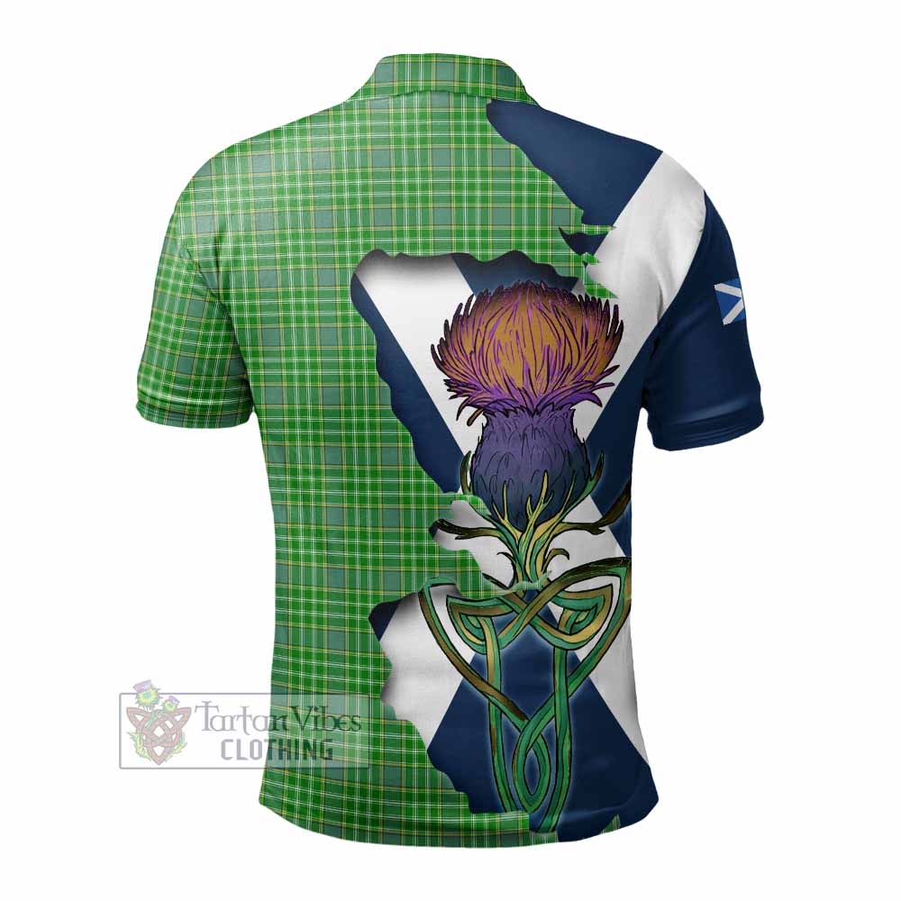 Currie Tartan Family Crest Polo Shirt Scottish Thistle Celtic Inspired - Tartan Vibes Clothing