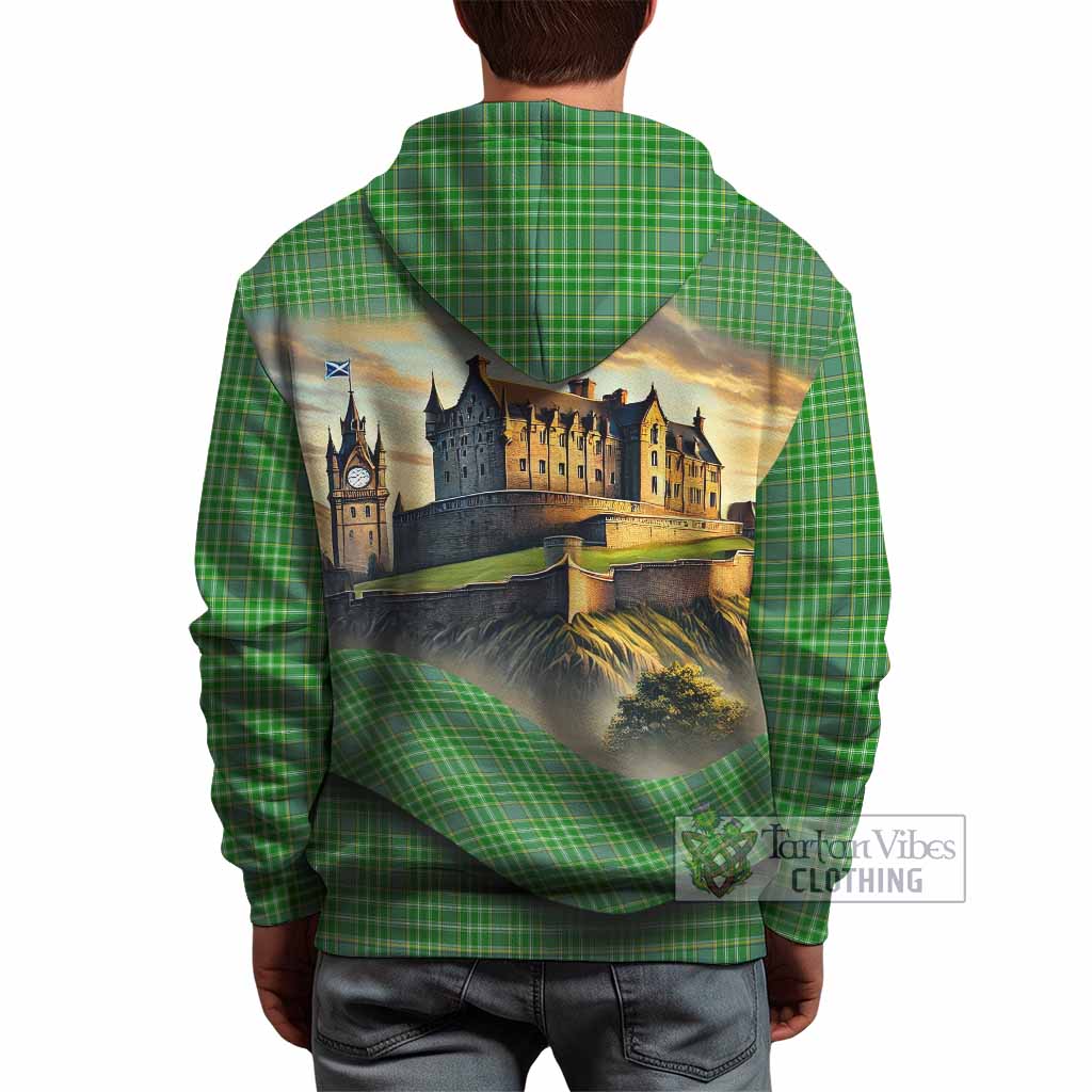 Currie Tartan Family Crest Hoodie with Scottish Ancient Castle Style - Tartan Vibes Clothing