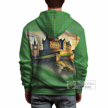 Currie Tartan Family Crest Hoodie with Scottish Ancient Castle Style - Tartan Vibes Clothing