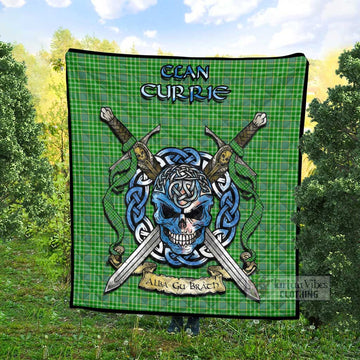 Currie Tartan Quilt with Celtic Skull Alba Gu Brath Style - Tartan Vibes Clothing