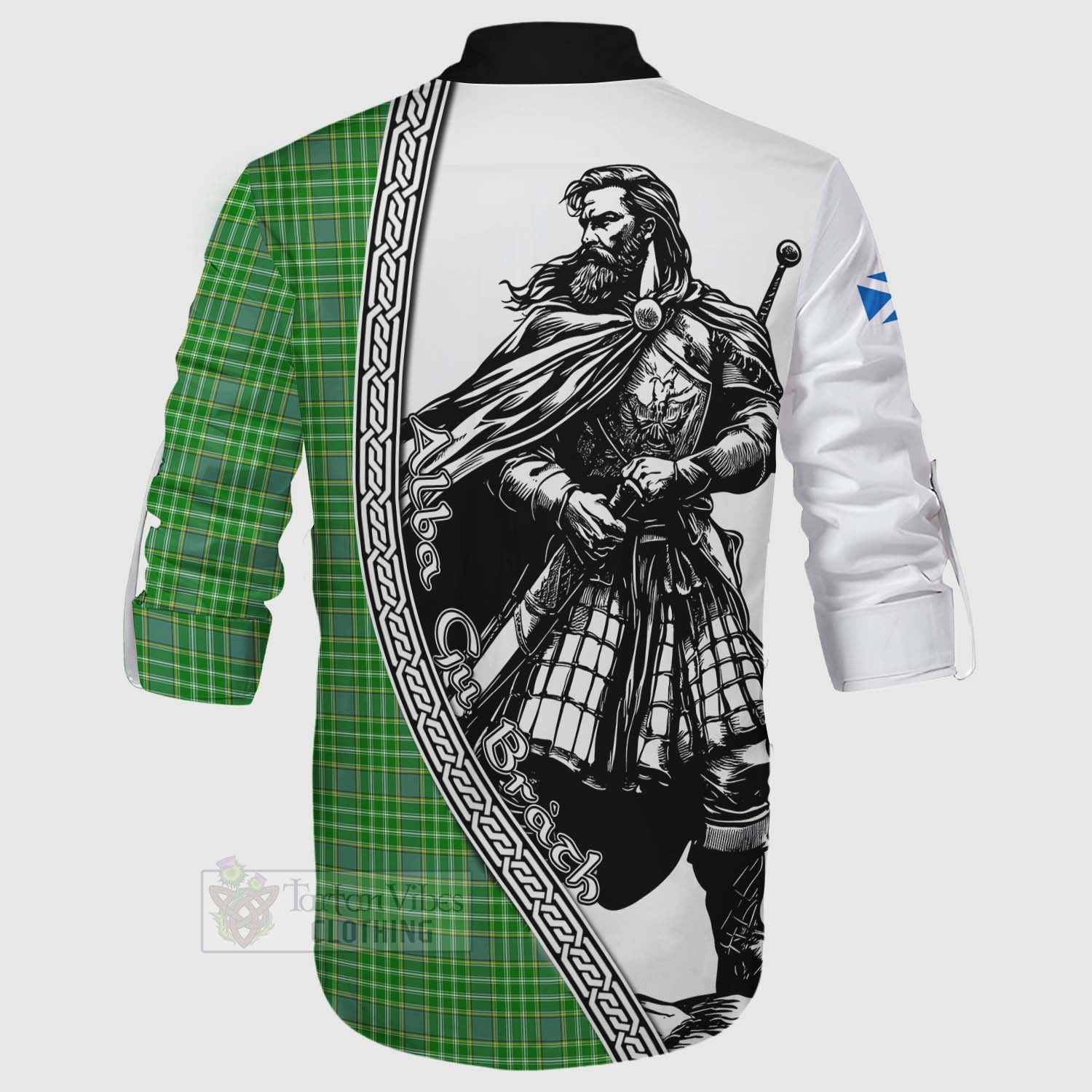 Currie Tartan Clan Crest Ghillie Kilt Shirt with Highlander Warrior Celtic Style - Tartan Vibes Clothing