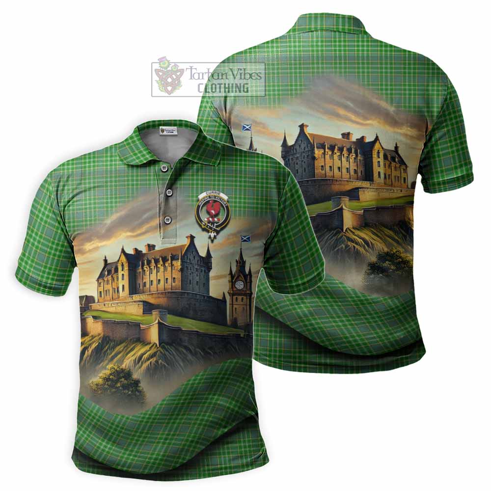 Tartan Vibes Clothing Currie Tartan Family Crest Polo Shirt with Scottish Ancient Castle Stype