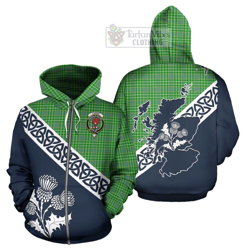 Currie Tartan Hoodie Featuring Thistle and Scotland Map - Tartan Vibes Clothing