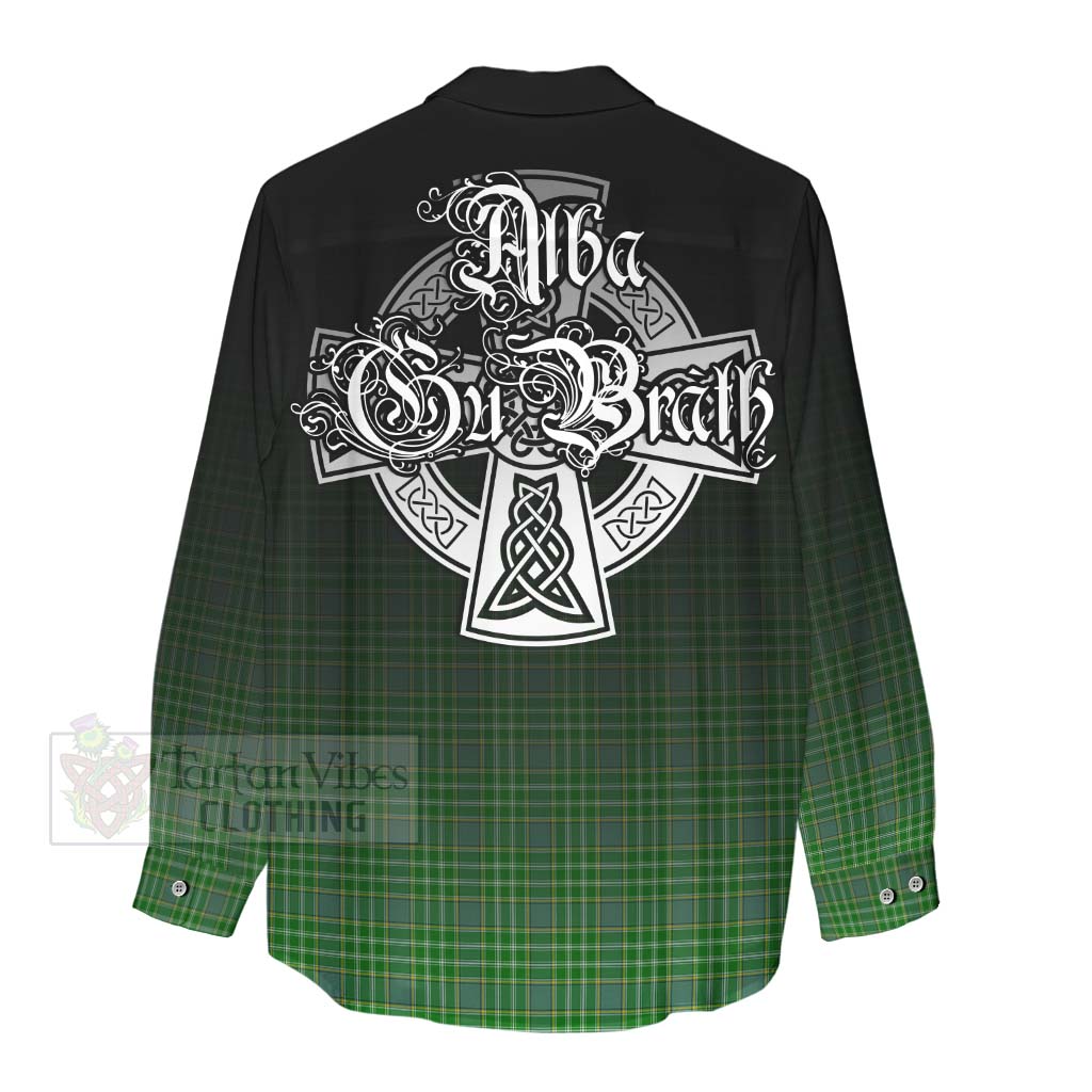 Currie Tartan Women's Casual Shirt Featuring Alba Gu Brath Family Crest Celtic Inspired - Tartan Vibes Clothing