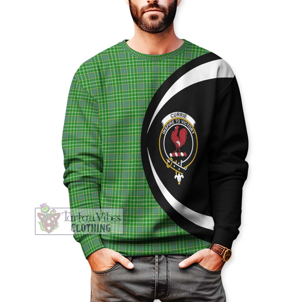 Currie Tartan Sweatshirt with Family Crest Circle Style - Tartan Vibes Clothing