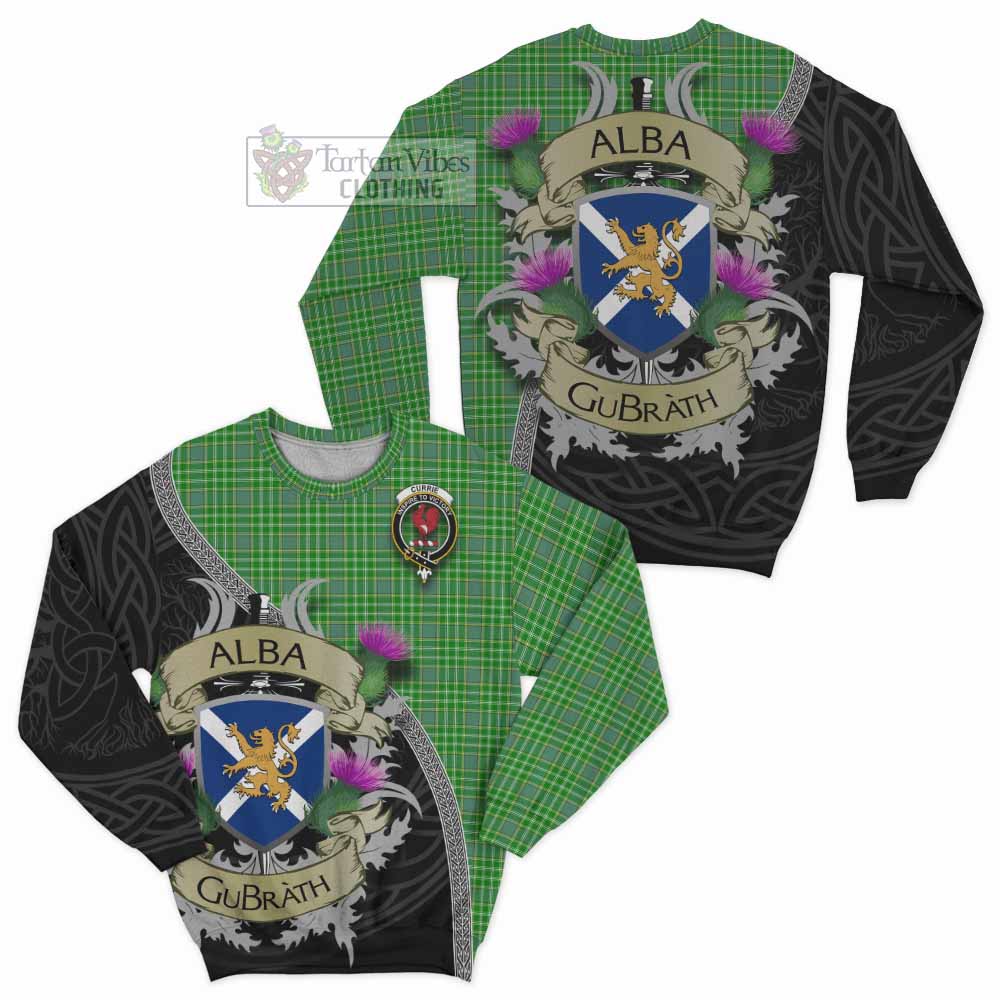 Currie Tartan Family Crest Sweatshirt Lion Rampant Royal Thistle Shield Celtic Inspired - Tartan Vibes Clothing