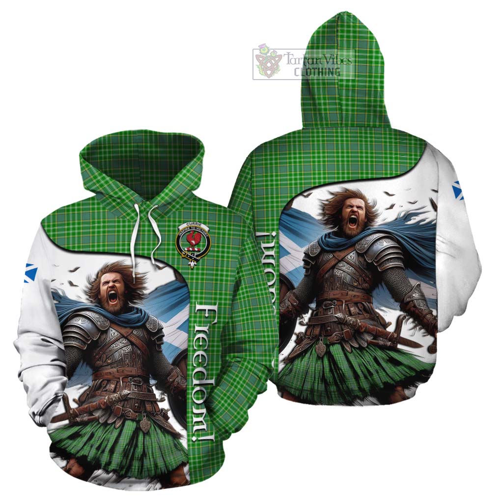 Tartan Vibes Clothing Currie Crest Tartan Cotton Hoodie Inspired by the Freedom of Scottish Warrior