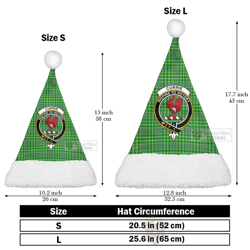 Currie Tartan Christmas Santa Hats with Family Crest Christmas Hat L 25.6in (65cm) - Tartan Vibes Clothing