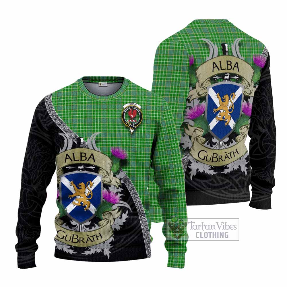 Currie Tartan Family Crest Knitted Sweater Lion Rampant Royal Thistle Shield Celtic Inspired - Tartan Vibes Clothing