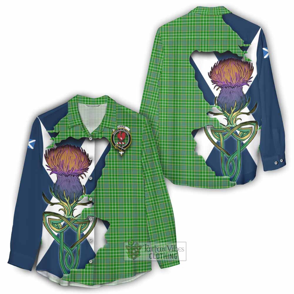Currie Tartan Family Crest Women's Casual Shirt Scottish Thistle Celtic Inspired - Tartan Vibes Clothing