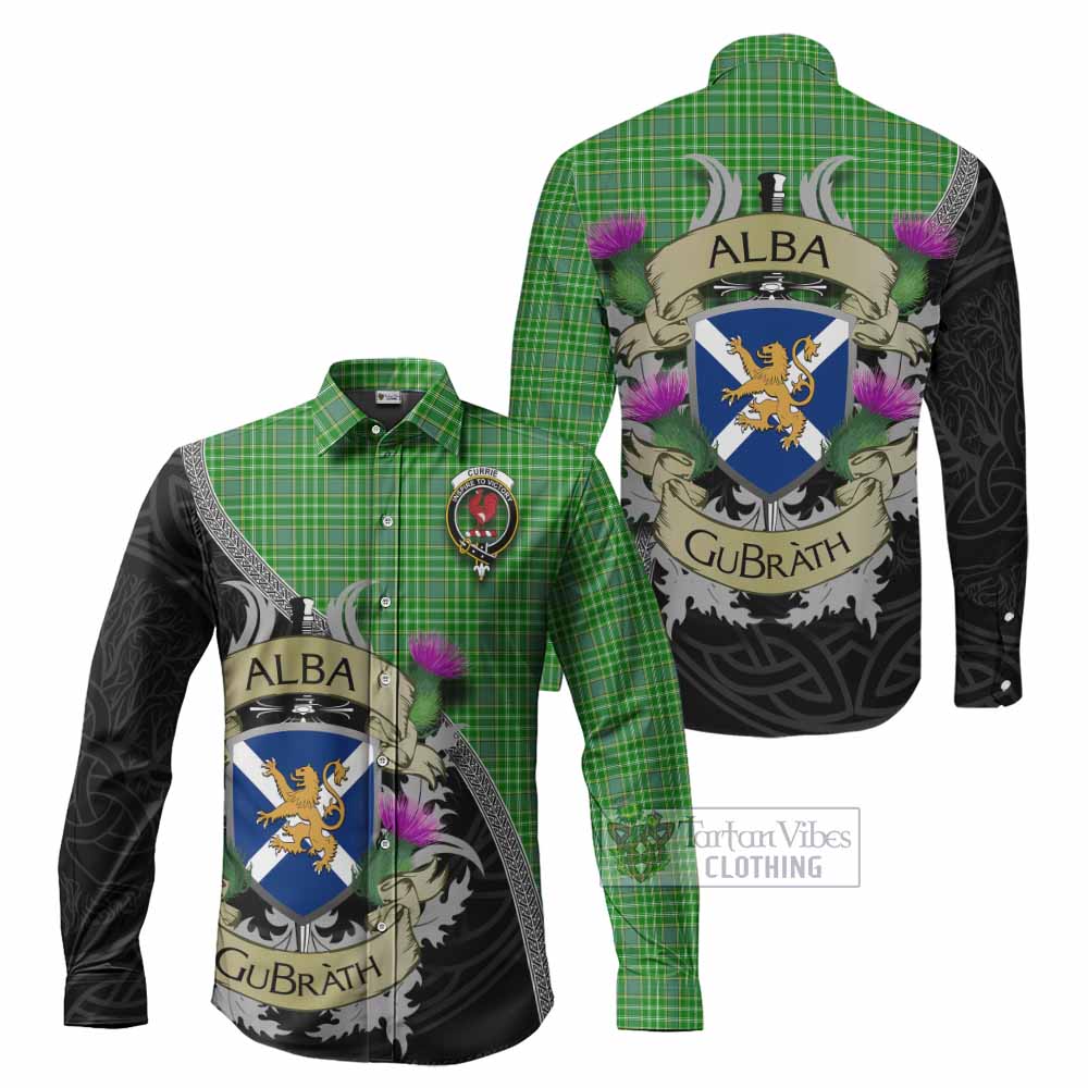 Currie Tartan Family Crest Long Sleeve Button Shirt Lion Rampant Royal Thistle Shield Celtic Inspired - Tartan Vibes Clothing