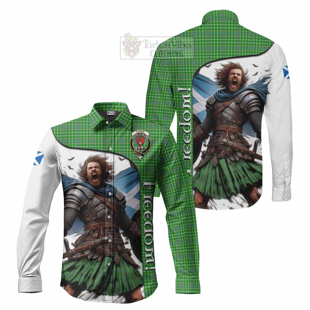 Currie Crest Tartan Long Sleeve Button Shirt Inspired by the Freedom of Scottish Warrior - Tartan Vibes Clothing
