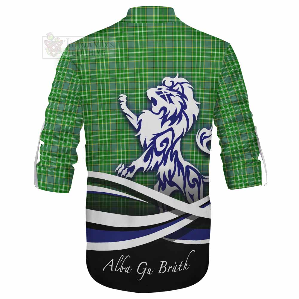 Currie Tartan Ghillie Kilt Shirt with Alba Gu Brath Regal Lion Emblem - Tartan Vibes Clothing