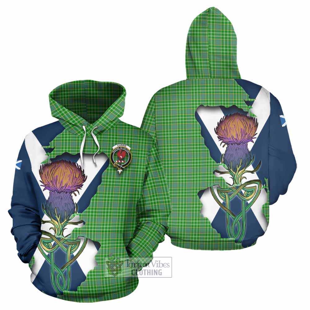 Currie Tartan Family Crest Hoodie Scottish Thistle Celtic Inspired - Tartan Vibes Clothing
