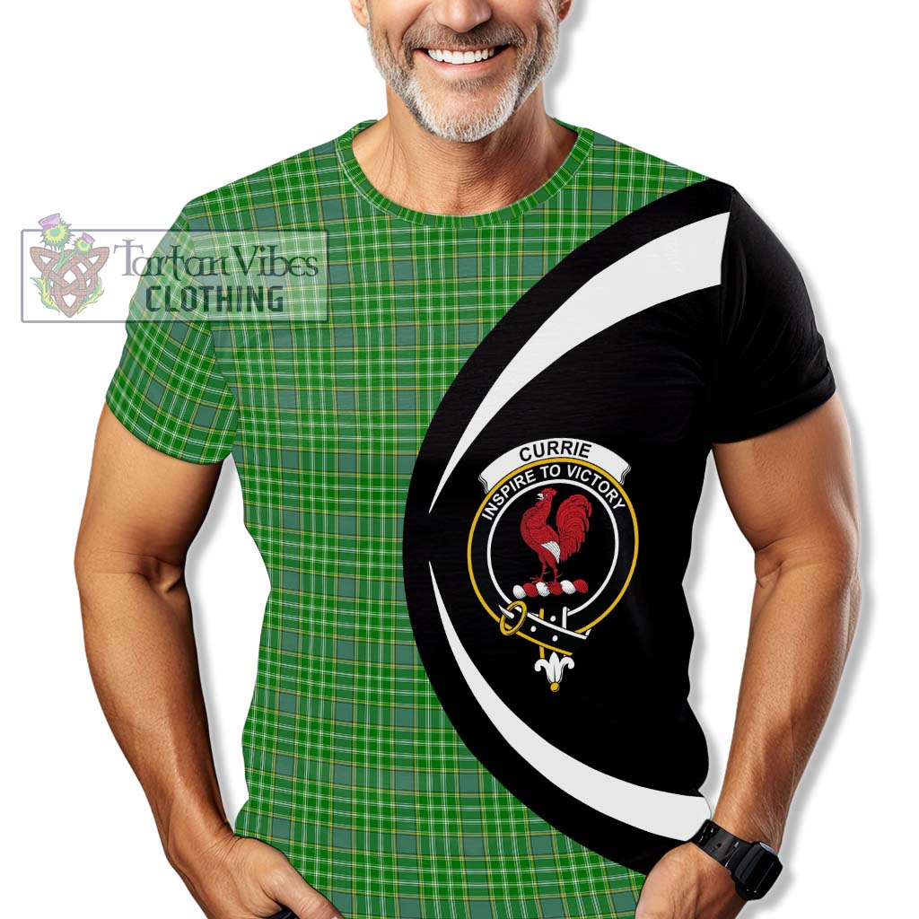 Currie Tartan T-Shirt with Family Crest Circle Style - Tartan Vibes Clothing