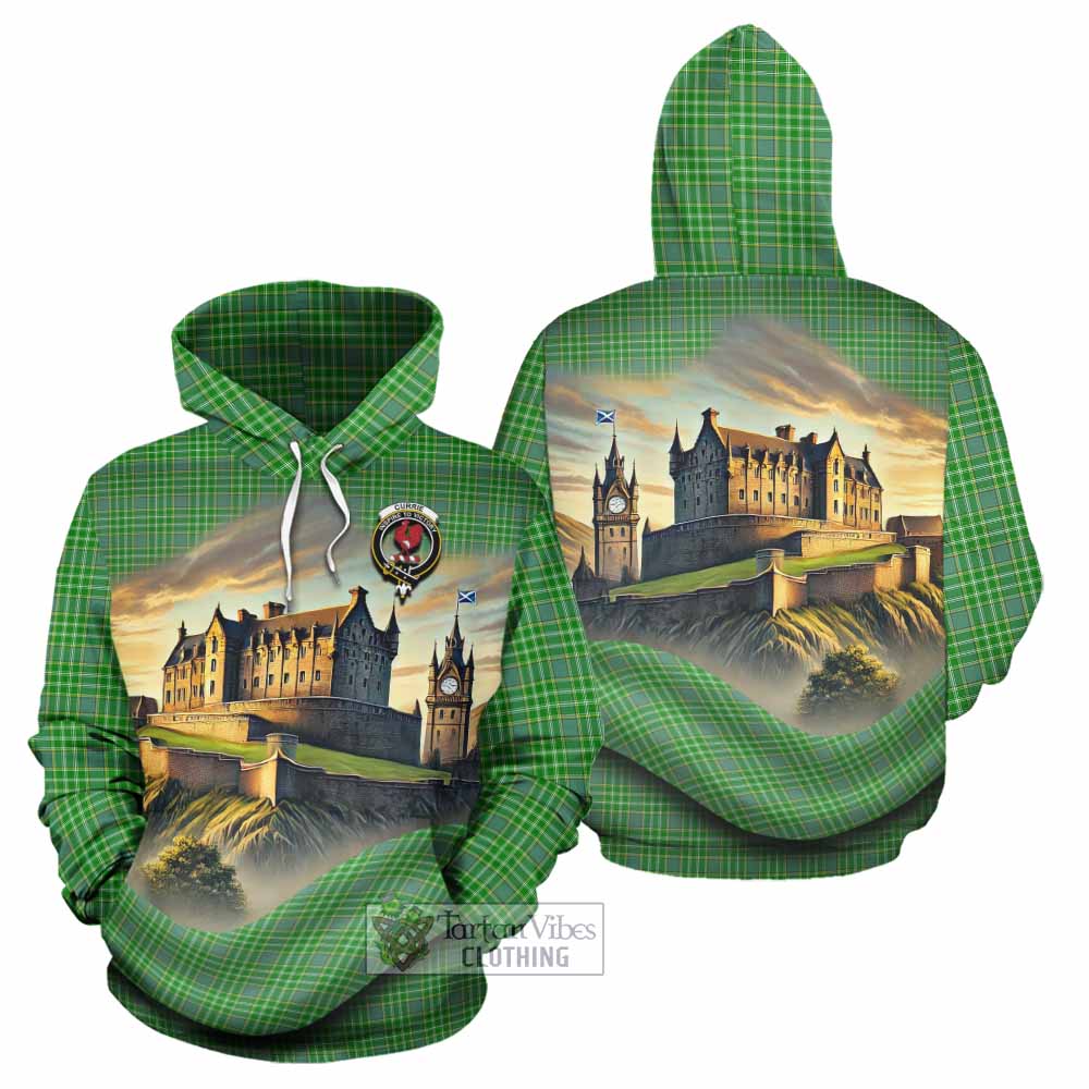 Currie Tartan Family Crest Hoodie with Scottish Ancient Castle Style - Tartan Vibes Clothing
