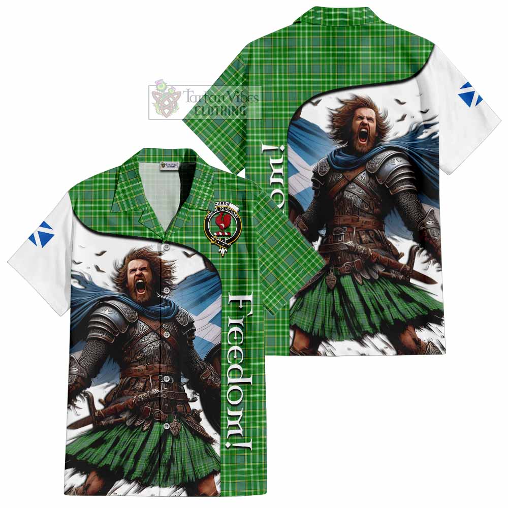 Currie Crest Tartan Hawaiian Shirt Inspired by the Freedom of Scottish Warrior - Tartan Vibes Clothing