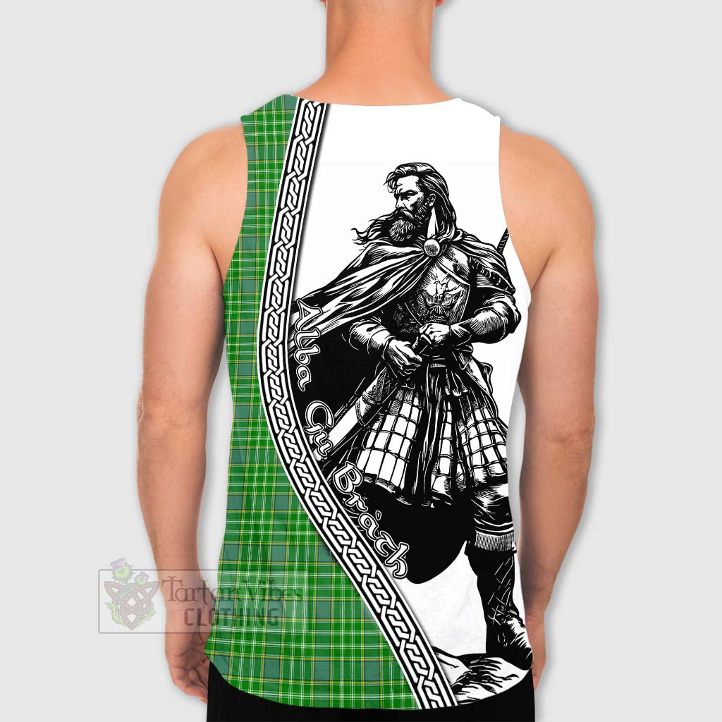 Currie Tartan Clan Crest Men's Tank Top with Highlander Warrior Celtic Style - Tartan Vibes Clothing
