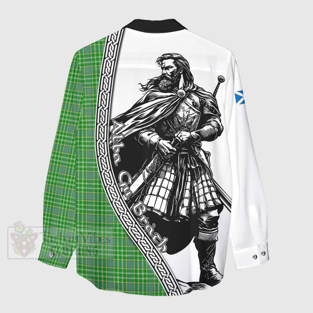 Currie Tartan Clan Crest Women's Casual Shirt with Highlander Warrior Celtic Style - Tartan Vibes Clothing