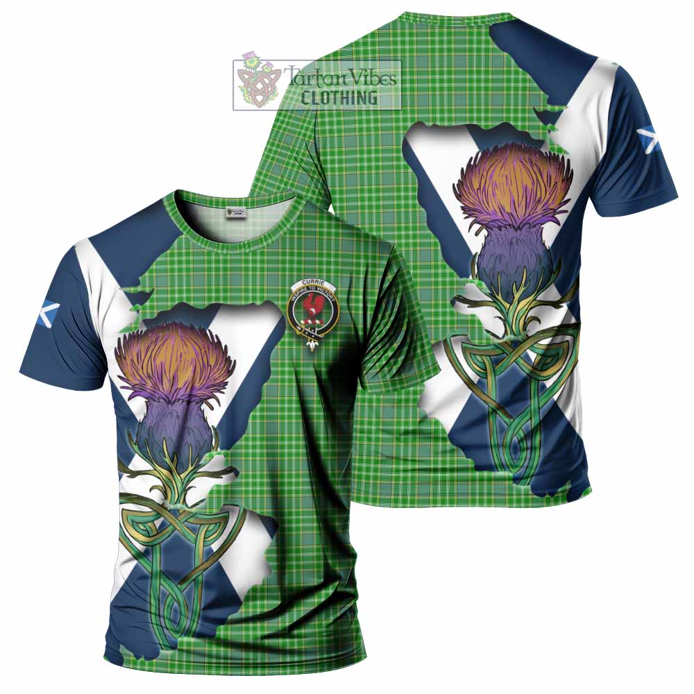 Currie Tartan Family Crest T-Shirt Scottish Thistle Celtic Inspired - Tartan Vibes Clothing