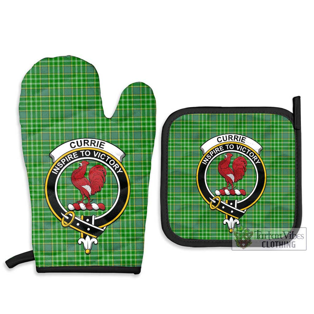 Currie Tartan Combo Oven Mitt & Pot-Holder with Family Crest - Tartan Vibes Clothing