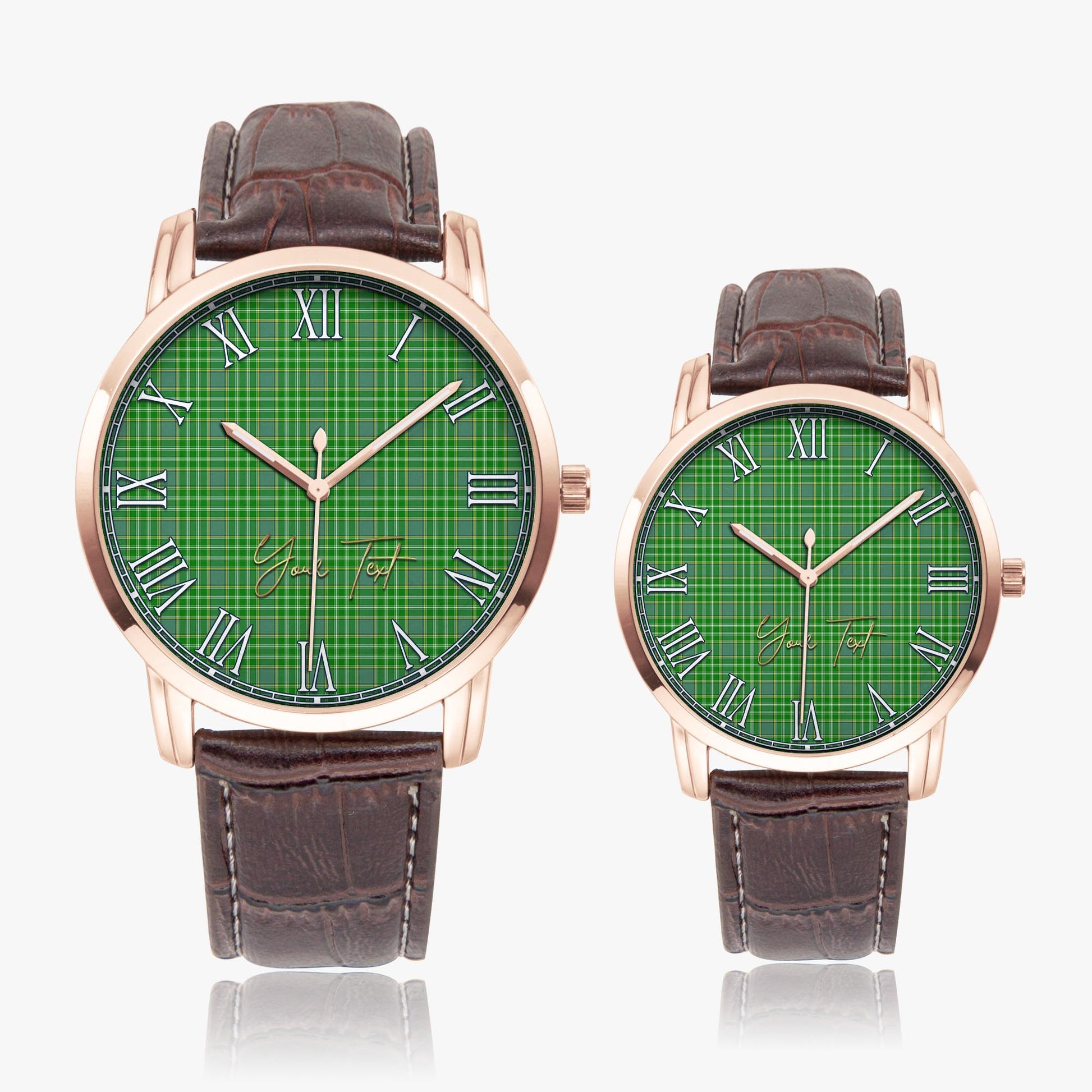 Currie Tartan Personalized Your Text Leather Trap Quartz Watch - Tartan Vibes Clothing