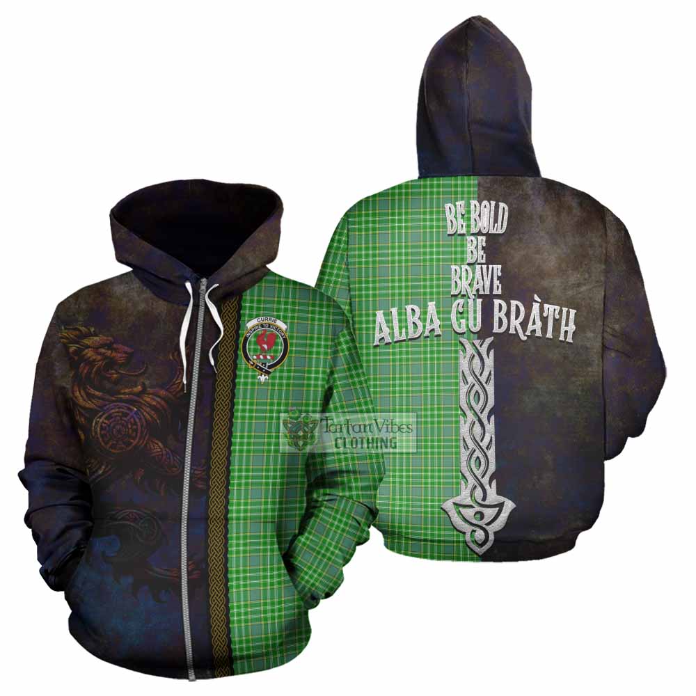 Tartan Vibes Clothing Currie Tartan Family Crest Hoodie Alba Gu Brath Be Brave Lion Ancient Style