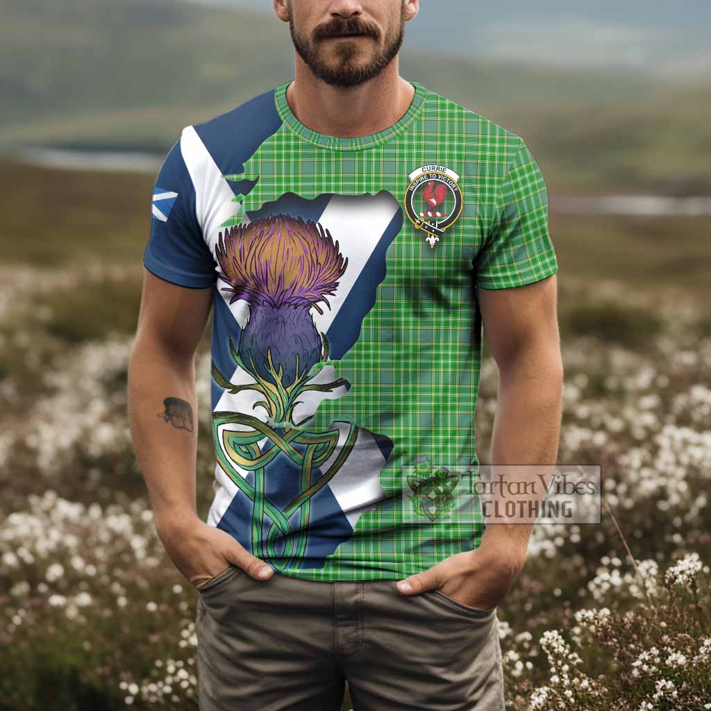 Currie Tartan Family Crest T-Shirt Scottish Thistle Celtic Inspired - Tartan Vibes Clothing