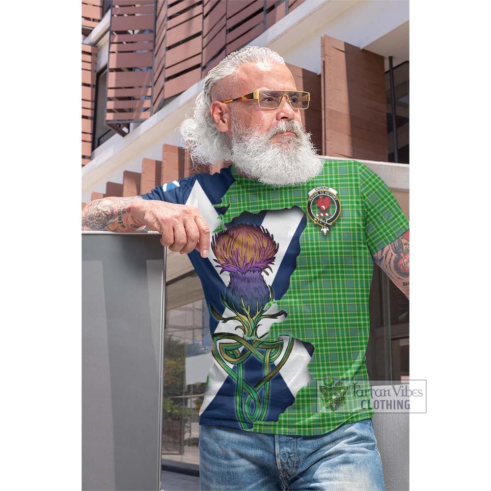 Currie Tartan Family Crest Cotton T-shirt Scottish Thistle Celtic Inspired - Tartan Vibes Clothing
